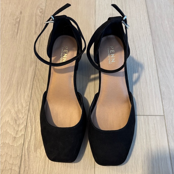 Penningtons Shoes - Penningtons Black Ankle Strap 3inch Block Heels